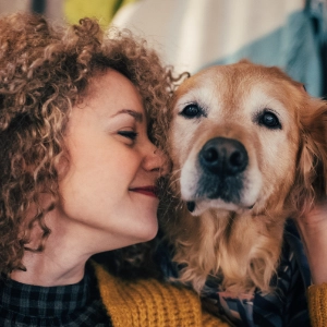 Woman with a dog.